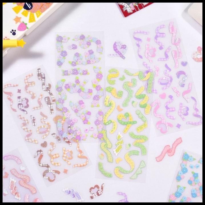 

TERBARU GLITTER LASER BLING STICKER RIBBON PARTY FLOWER KOREAN STYLE