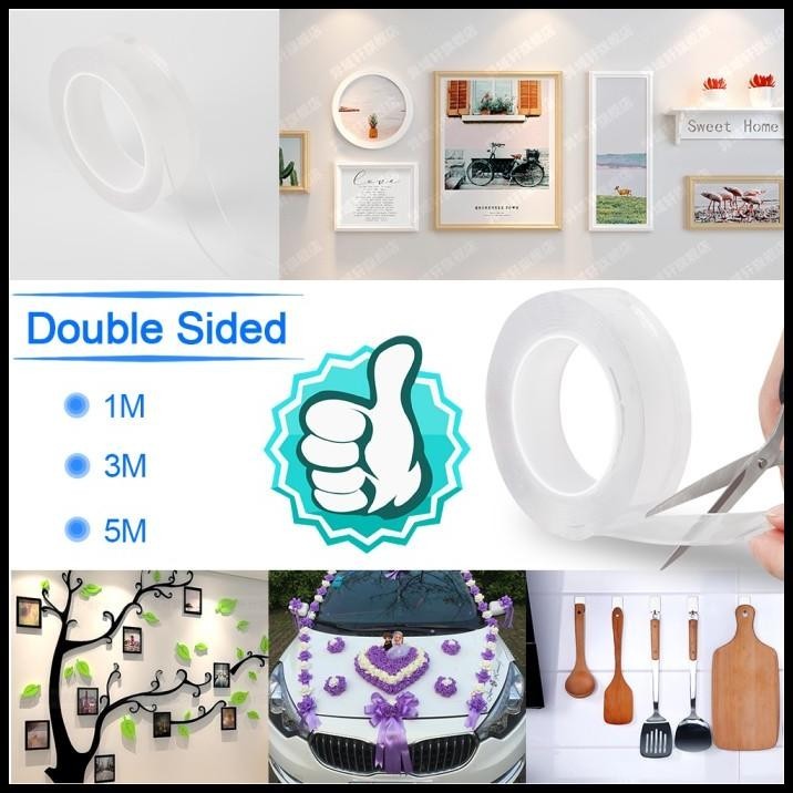 

TERMURAH DOUBLE TAPE PEREKAT TRANSPARENT SOLASI LAKBAN BENING STICKER 500 X 3CM !