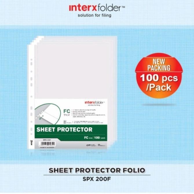 

sheet protector Folio FC isi 100 lembar / plastik pp pocket inter x