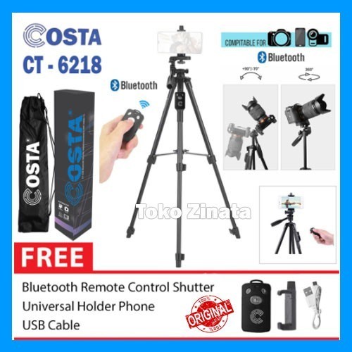 Tripod Hp dan Kamera Bluetooth Holder Tripod Costa Hp CT6218 ORIGINAL