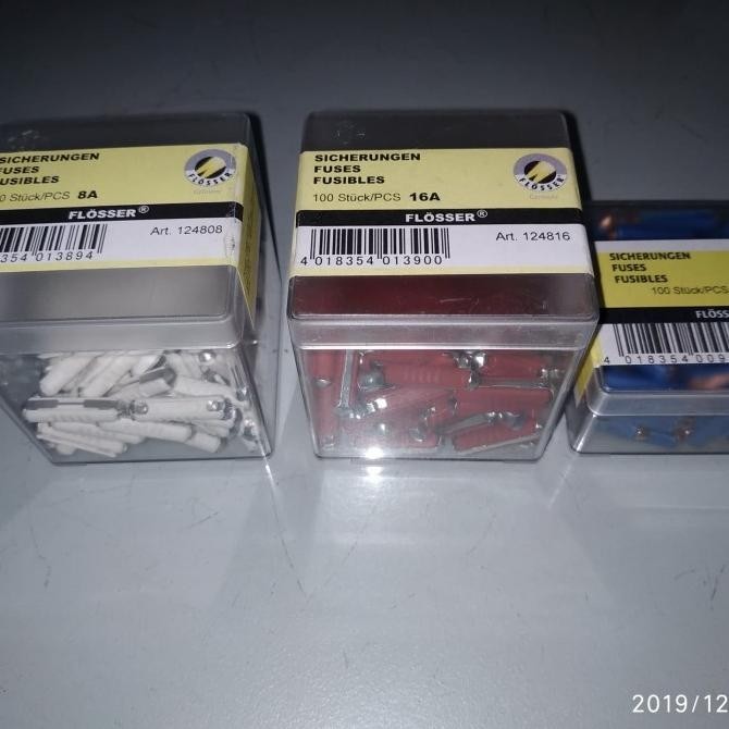 Sekring Batu/Fuse Batu Flosser 8A-16A-25A Original (Isi 100Pcs)
