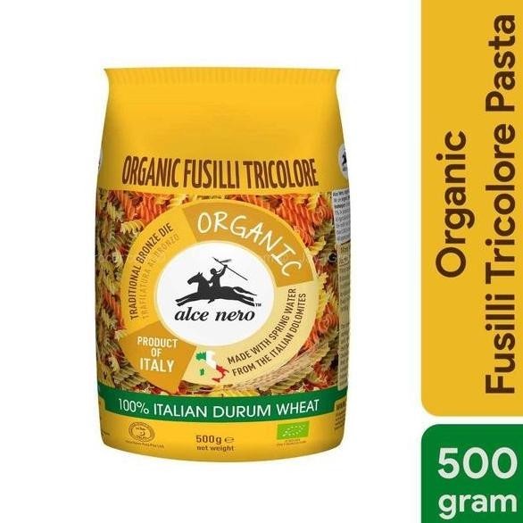 

NEW PRODUK ALCE NERO ORGANIC FUSILLI TRICOLORE PASTA 500 GR !!!!!