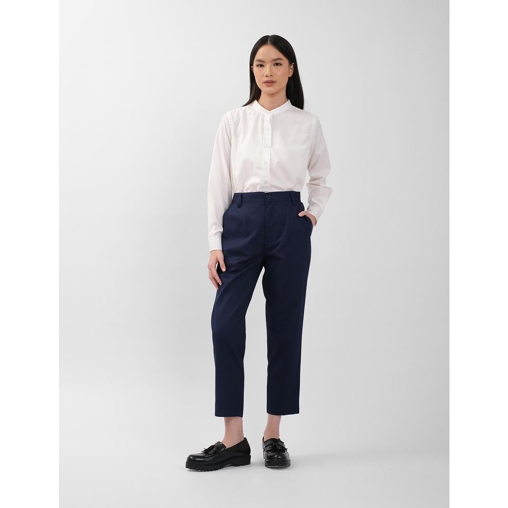 Celana Kulot Jumbo Wanita Ankle Chino Pants Navy Panjang Wanita Bahan Premium