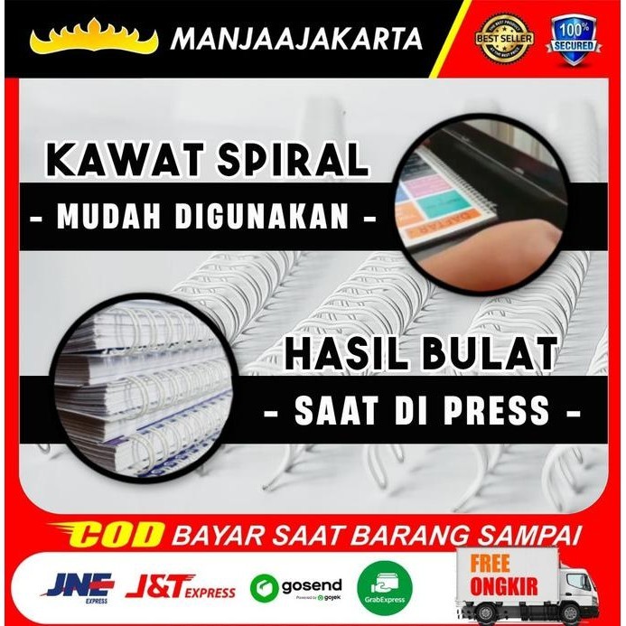 

Kawat Spiral Kalender A4 Ukuran 1/4 No 4 Ring Kawat Jilid Spiral Wire Premium Murah Baru