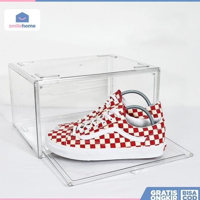 Acrylic Shoe Box Display Rak Kotak Sepatu Akrilik Transparan Besar