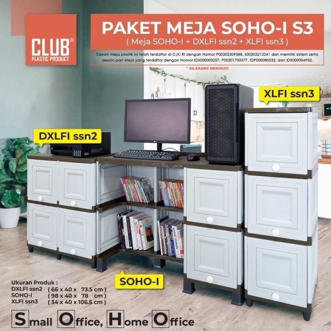 

Club Paket Meja Kantor Soho Set 3 | Lemari Cabinet Plastik Club Sohos3 Kualitas Premium