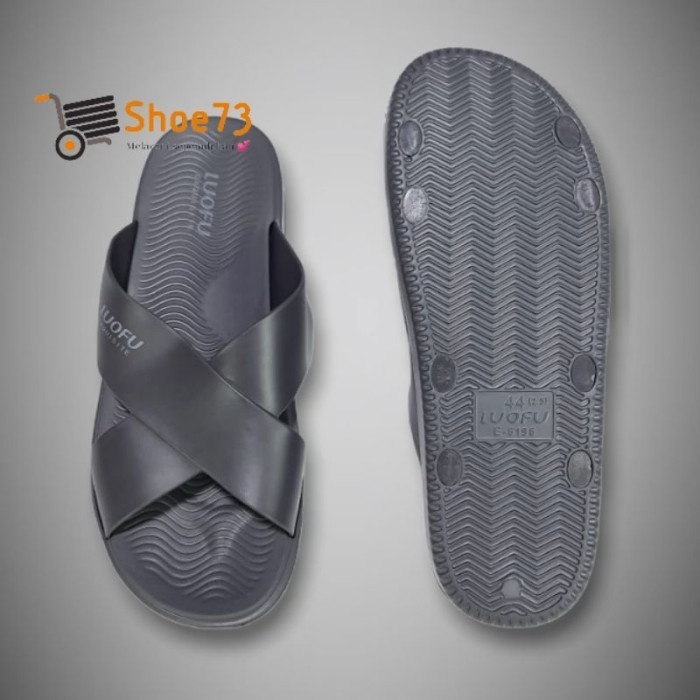 Luofu E 6196 Bm5C Size 40-44 L Sandal Selop Silang Jelly Pria