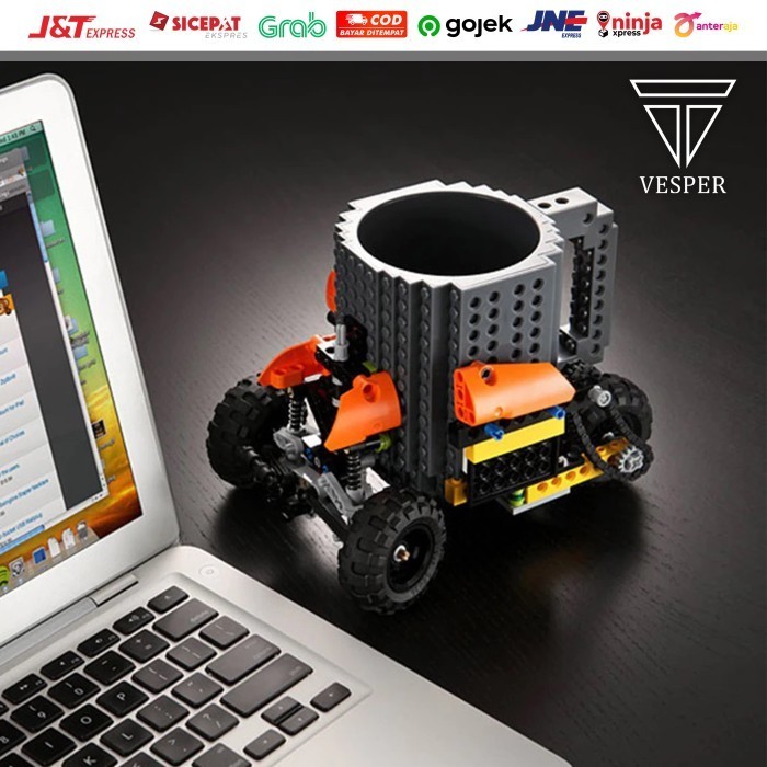 Gelas Mug Lego Build-On Brick Black / Mainan Lego / Gelas Brick Lego