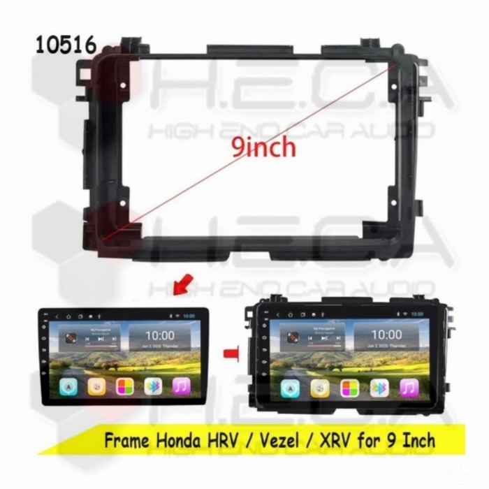 Frame 9 Inch Honda Hrv Double Din Head Unit Tape Android Mobil 9" 2Din