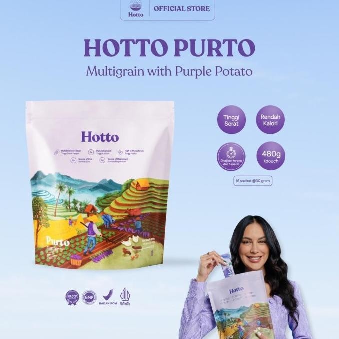 

Hotto Purto multigrain with purple potato 1 pouch (1 pouch 16 sachet) KLM