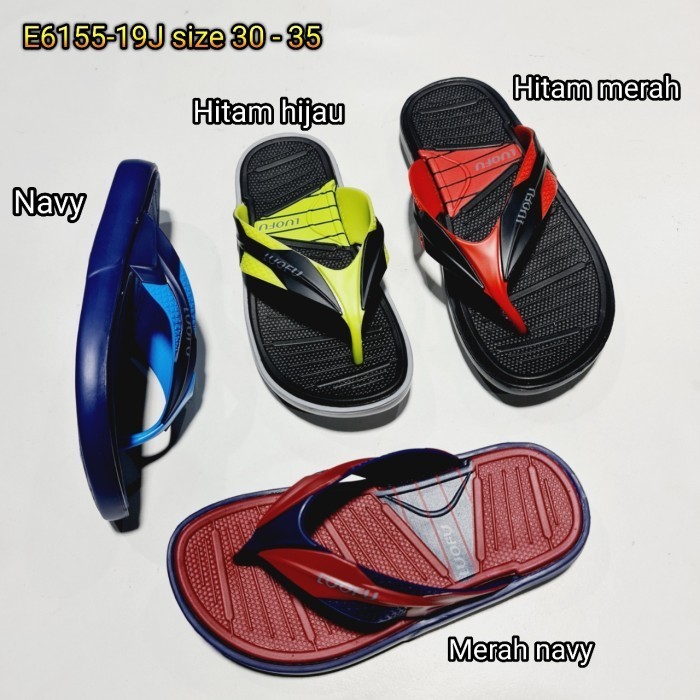 E6155-19J Jelly Sandal Jepit Anak Anak Luofu Karet Import