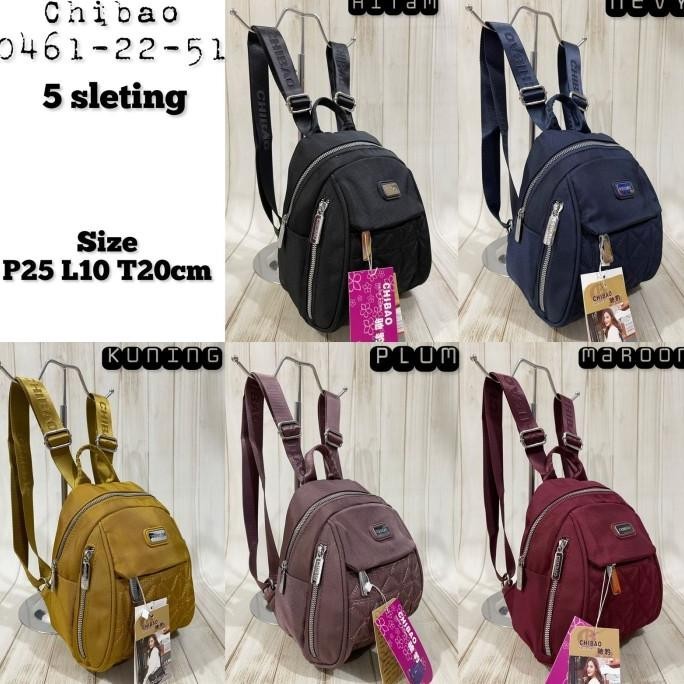 TAS RANSEL WANITA CHIBAO KANVAS BORDIR 5Sleting