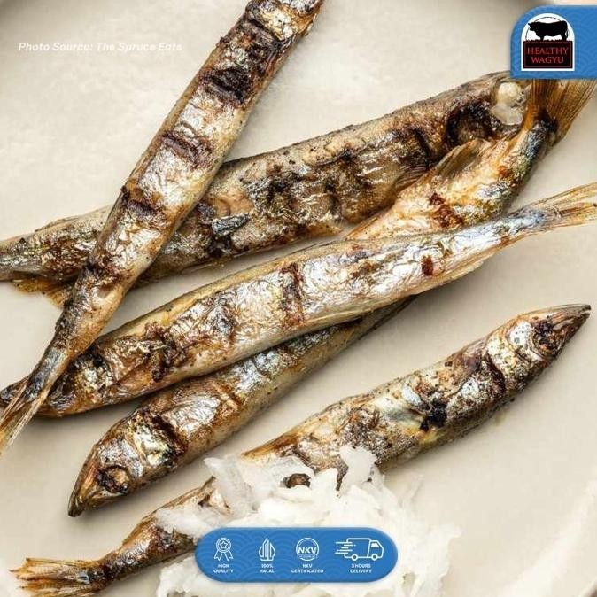 

Ikan Shisamo Full Telur Capelin Fish Premium 8 pcs Healthy Wagyu DS10