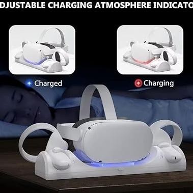 Docking Station Charger Magnetik Controller&Headset For Oculus Quest 2 Tamiwahyudinlaris