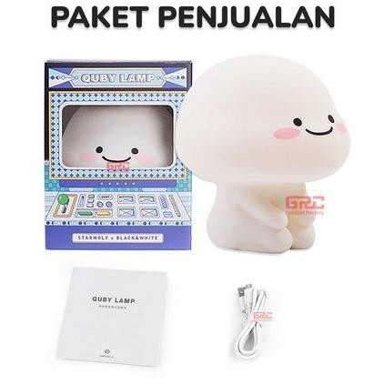 Lampu Tidur Led Proyektor Meja Lucu Pentol Quby Karakter Tiktok Unik | Myers.Warung