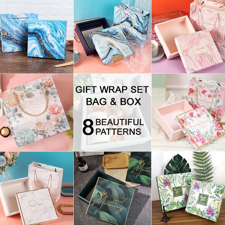 

Beli 2 Murah 20X20X6 Premium Hampers Gift Box Marble Goodie Bag / Kotak Kado Tas Hadiah