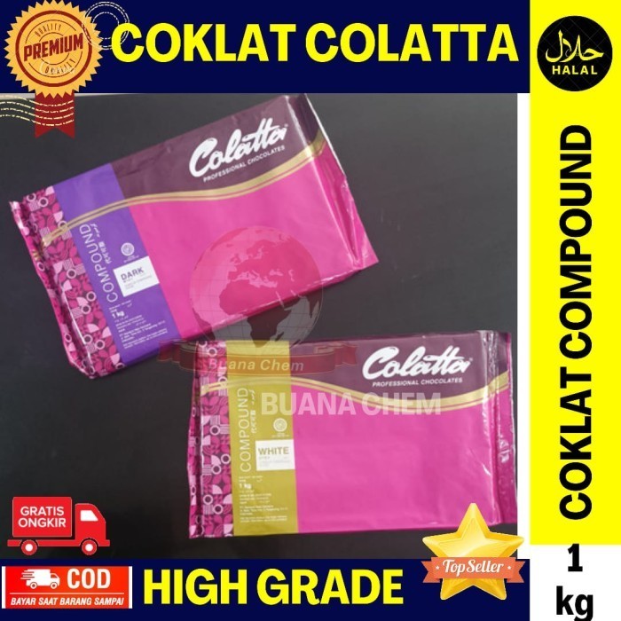 

Colatta Dark White Milk Chocolate Compound Coklat Batang 1kg Collata K01