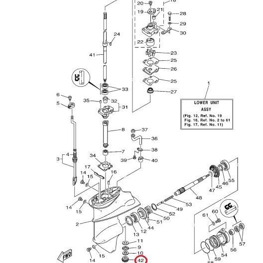 63V-45551-00 Pinion Yamaha 15Dmhl _ Sparepart Mesin Kapal