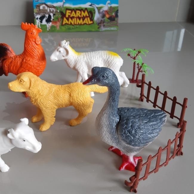 Mainan Set Hewan Ternak Besar - Binatang Unggas Farm Animal Anak Jumbo Ajiminfujiatiberkah