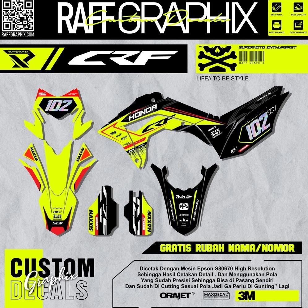 decal stiker custom crf 150 variasi full body hitam glossy