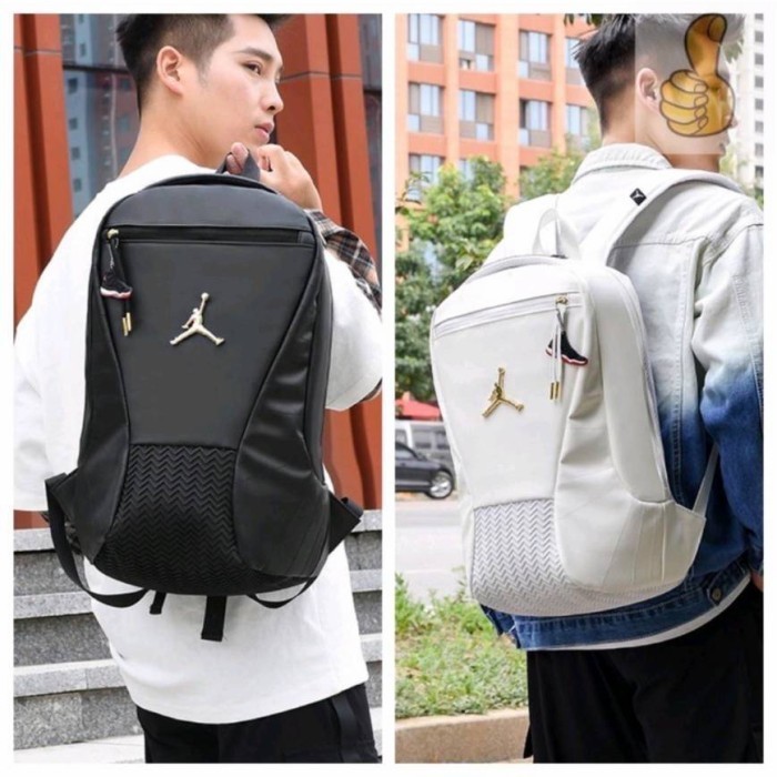 Tas Ransel Air Jordan Retro 12 Leather Backpack Original