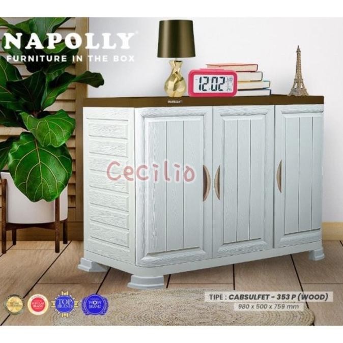[Napolly] Cabsulfet 353 - Bufet TV Plastik Napolly 3 Pintu / Meja TV