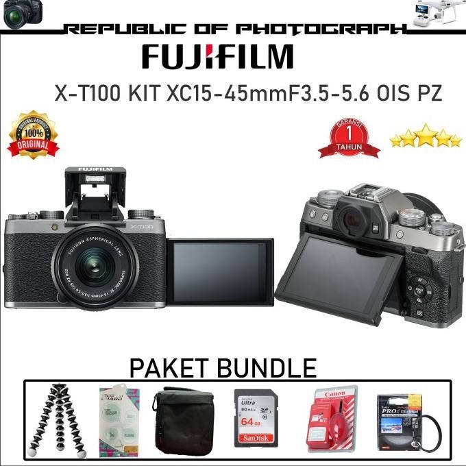 FUJIFILM XT100 X-T100 KIT 15-45MM XC /KAMERA MIRRORLESS FUJIFILM