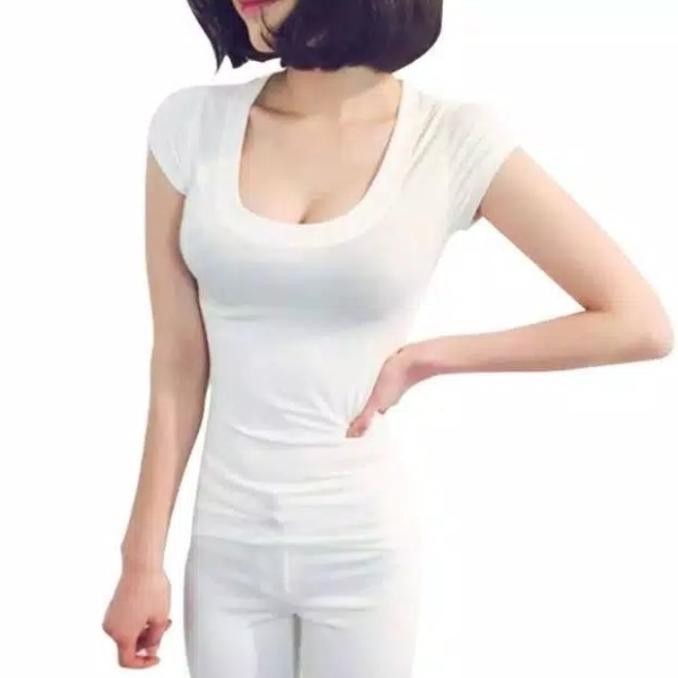 Kaos Polos Wanita..Model Ketat Dan Pas Body.. #Gratisongkir