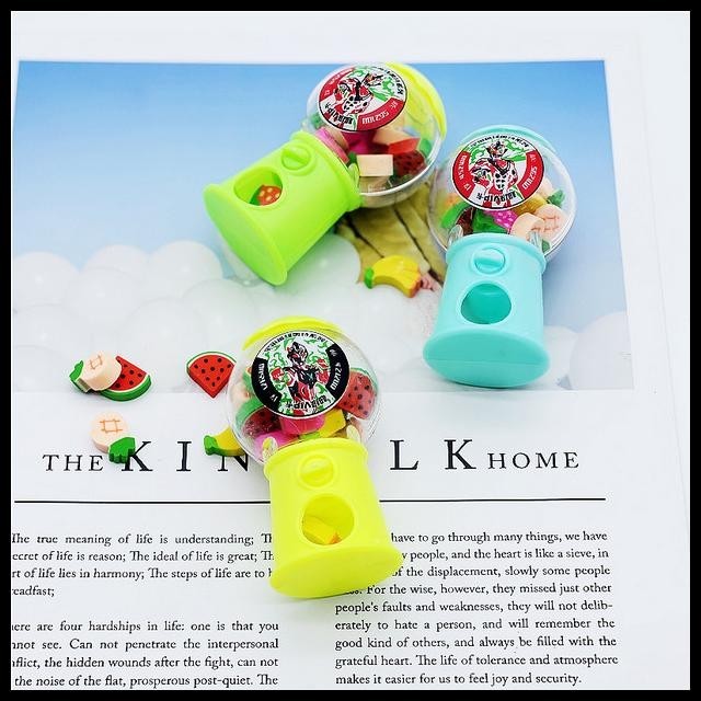 

TERMURAH PENGHAPUS MINI SET TEMPAT PERMEN CANDY MACHINE MINI ERASER 522-99