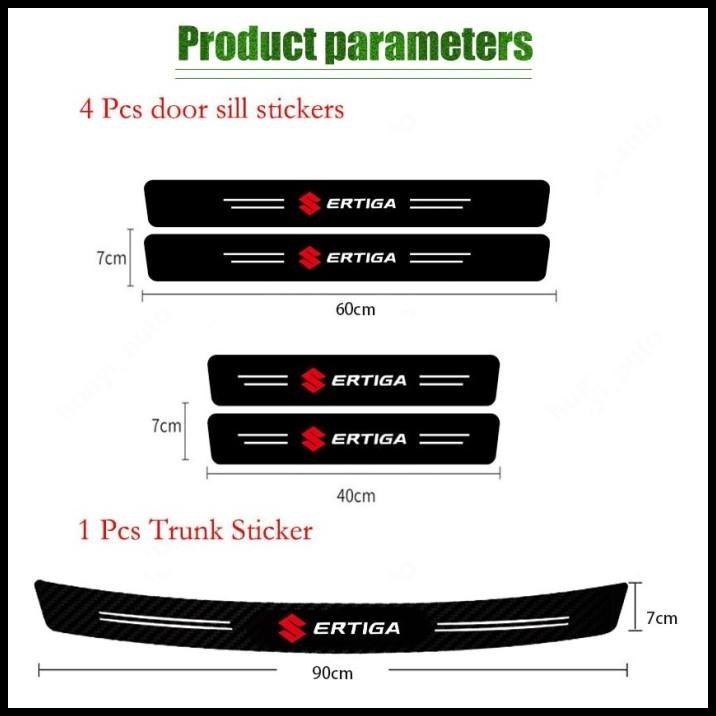 GRATIS ONGKIR SUZUKI ERTIGA CARBON 3D DOOR SILL PLATE GUARD PELINDUNG KAKI PINTU 