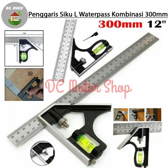 

Penggaris Siku L Kombinasi Waterpass Combination Square Ruler Sudut Radeliana Official