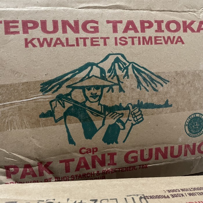 

Tepung Tapioka Cap Pak Tani Gunung 1 Dus / Sagu Tani Gunung 1Dus Gojek