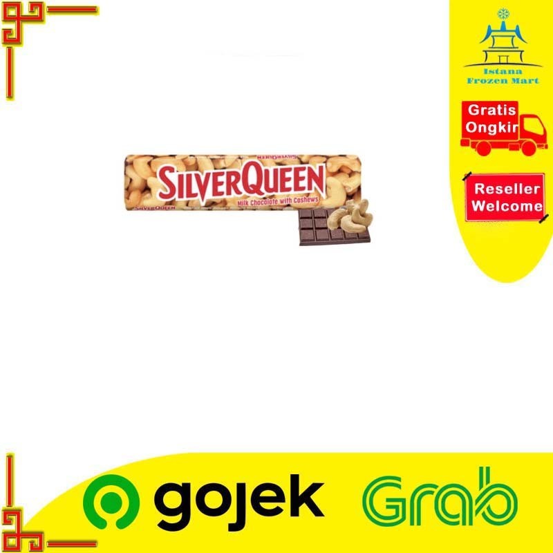 

Milk Chocolate With Cashews SILVER QUEEN Cokelat Kacang Mede 58 GR