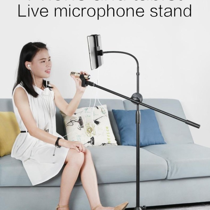 Tripod Microphone Hp Gadget/Stand Mic Gadget/Tripod Hp Tablet Ipad Mic