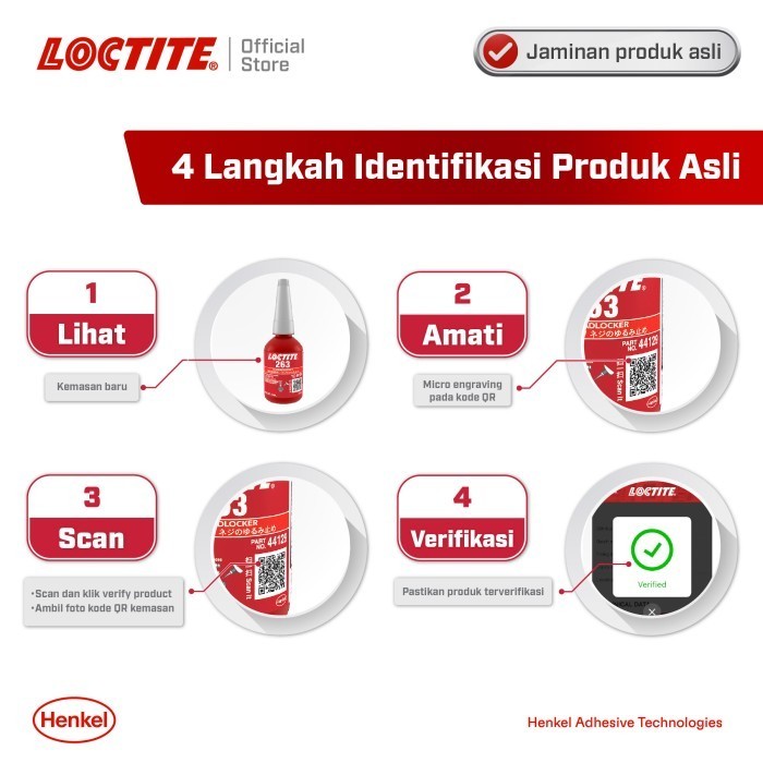 Henkel Loctite 263 Threadlocker Lem Baut 10 Ml