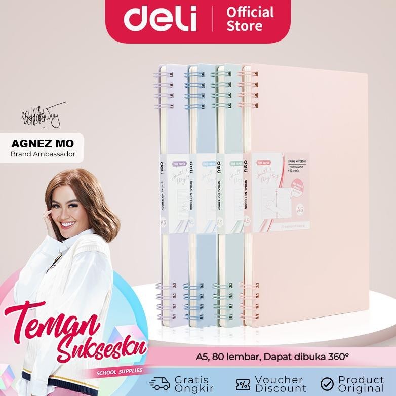 

DELI BUKU CATATAN SPIRAL / SPIRAL NOTEBOOK A5 B5 80 LEMBAR LUCU EN052" BISA COD