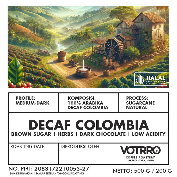 

Ready Biji Kopi Arabika Decaf Colombia Sugarcane