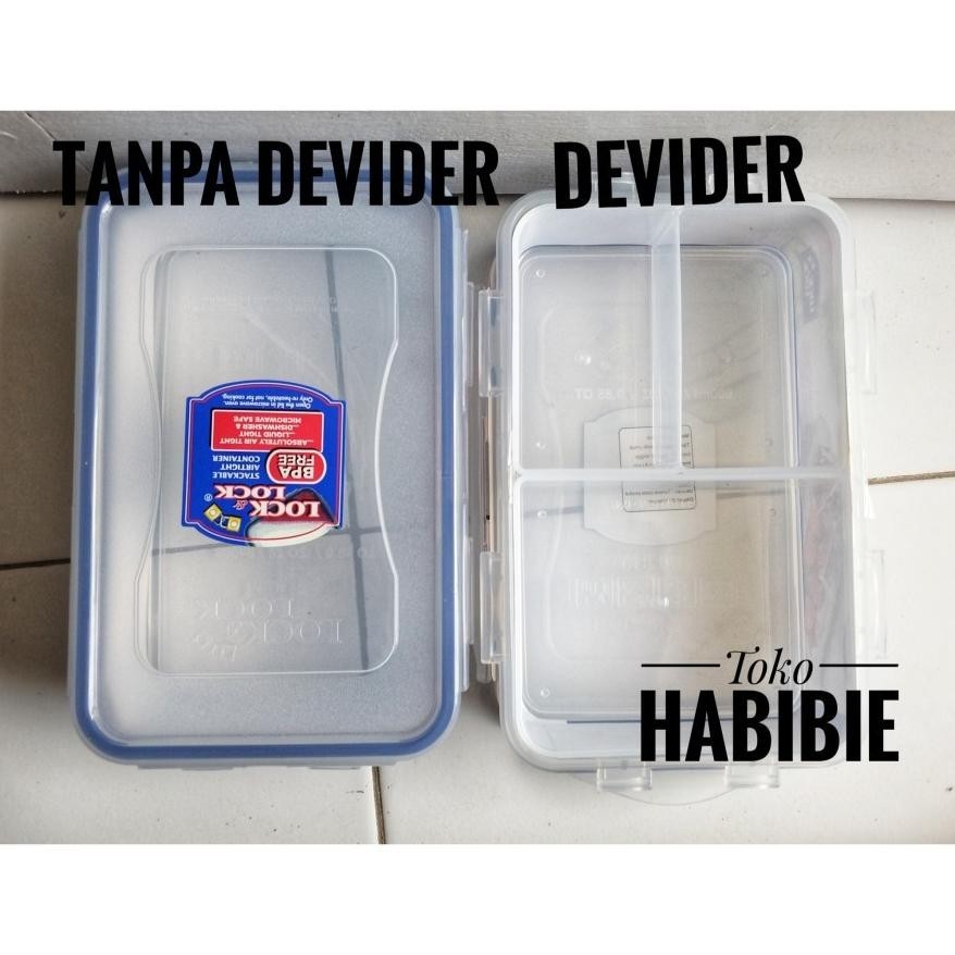 KJH Lock n Lock LOCK & LOCK Rectangular Short Kotak Makan Lunch Box dengan devider sekat TERLARIS