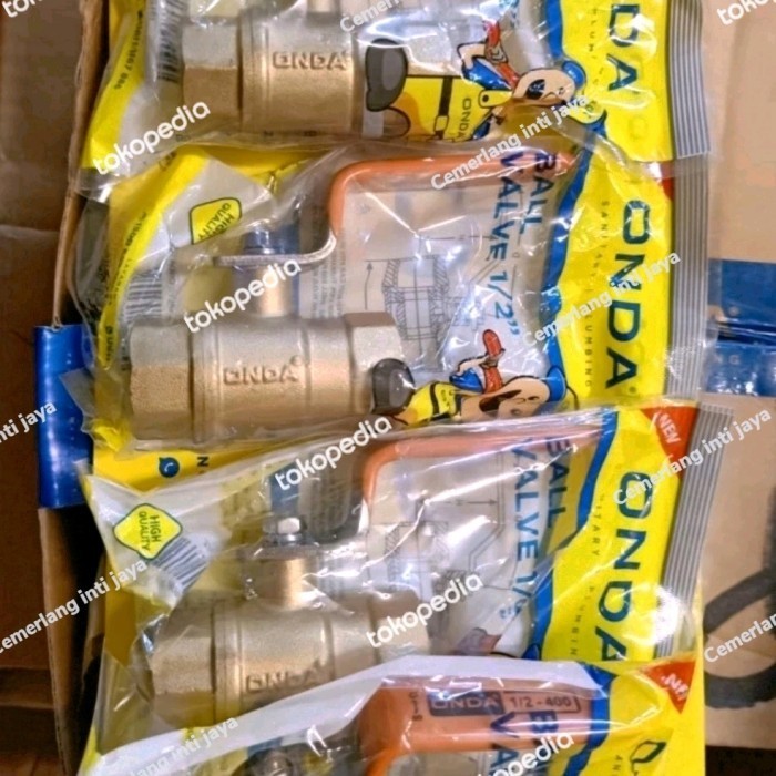 BALL VALVE ONDA KUNINGAN 1/2" INCH / STOP KRAN KUNINGAN ONDA 1/2 INCH
