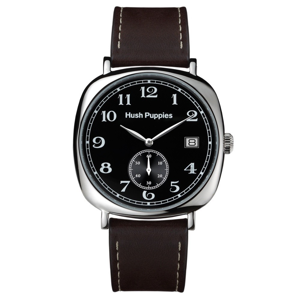 Hush Puppies Est. 1958 Multifunction Men’s Watch HP 3858M.2502 Silver Dark Brown Leather