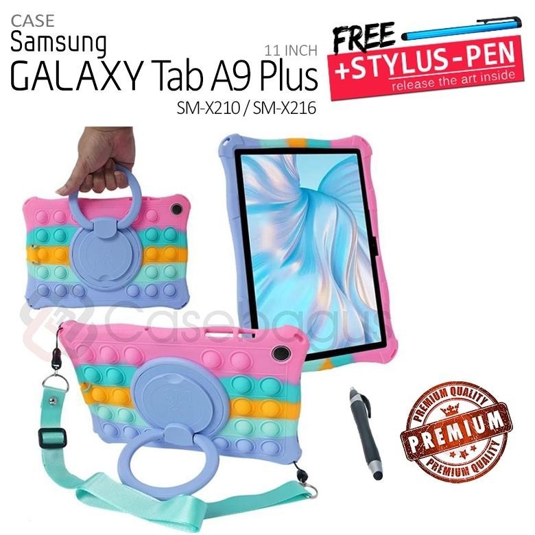 [TERBARU] Samsung Galaxy Tab A9 Plus X216 11" - Colorful Pop It Soft Case Anak