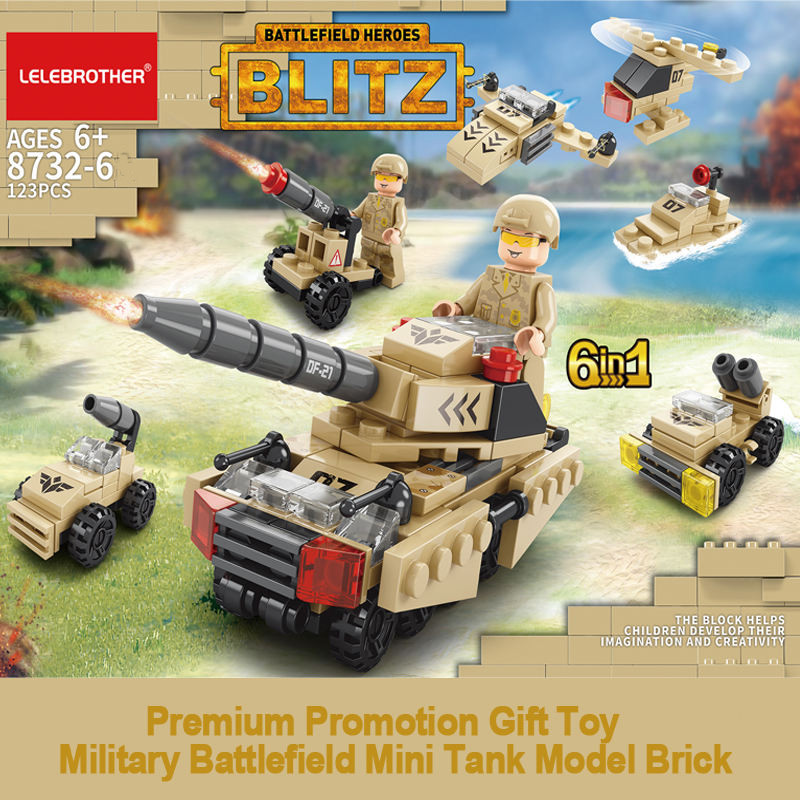 LELE BROTHER Mainan Balok Susun Battlefield Hero 6in1 LEGO 123 Bricks - 8732-6