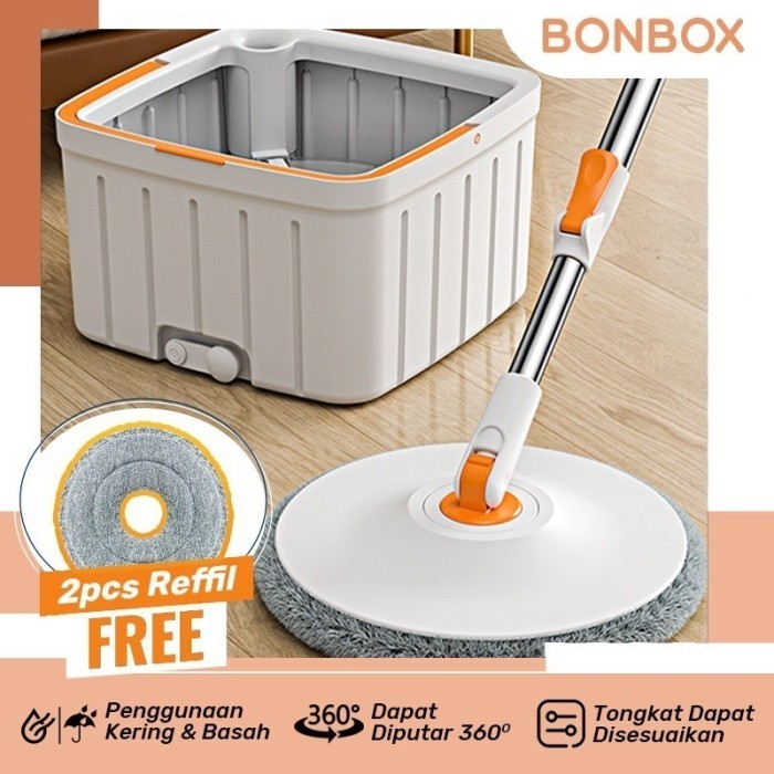 Bonbox Bm001 Super Mop 2-In-1 Alat Pel Membersih Hingga 360 Bm-001