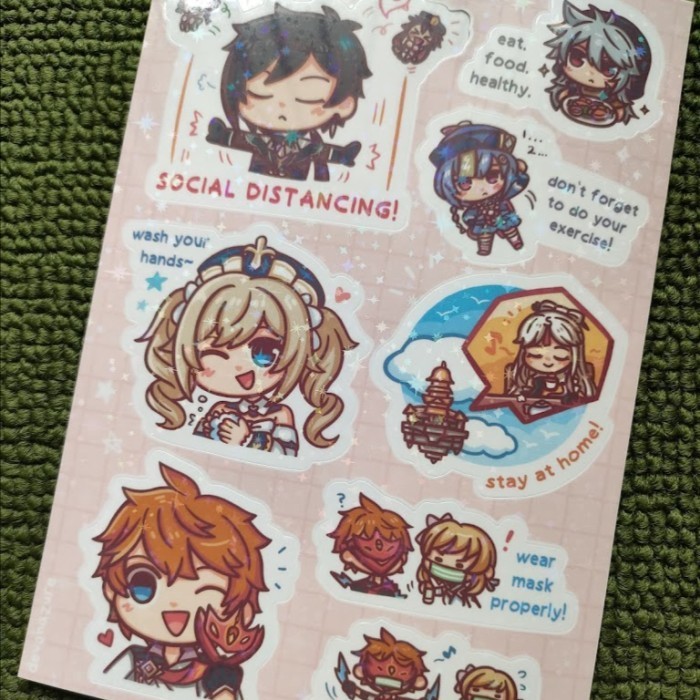 

Holo Star Stiker Sheet A6 Sticker Character Kisscut Lembaran K01