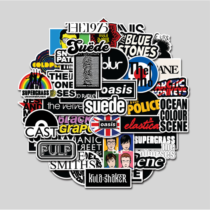 

STICKER PACK BRITPOP BAND STICKER TUMBLER STIKER LAPTOP KOPER HELM K01