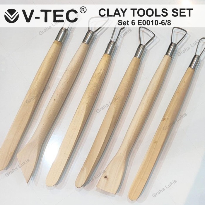 

V-Tec Clay Tools - Alat Clay Kawat + Kayu (E 0010-6/8") K01
