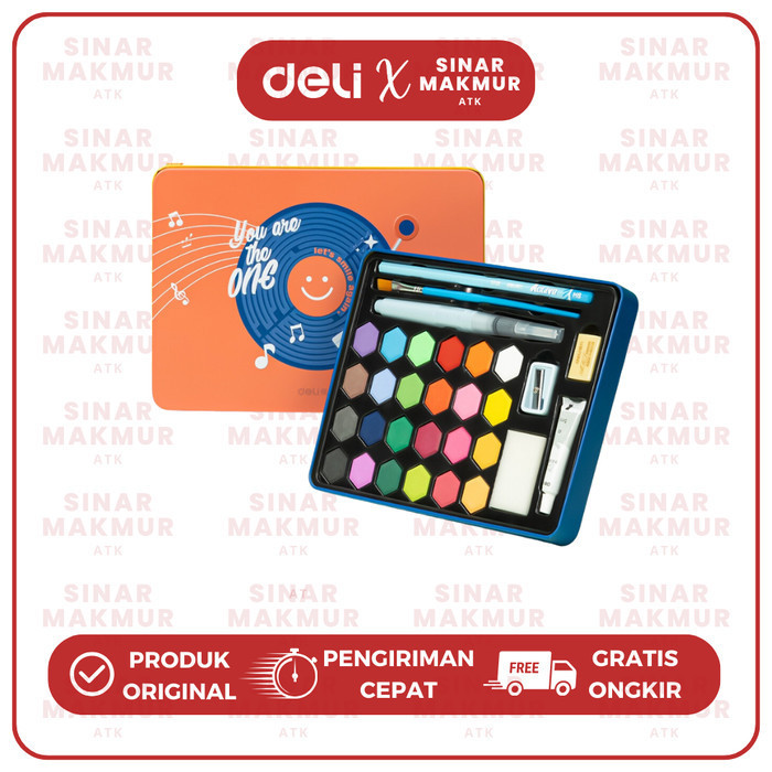 

Solid Watercolor Paint/Cat Air Padat 24/36/48 Warna Deli 73936 (Set) K01