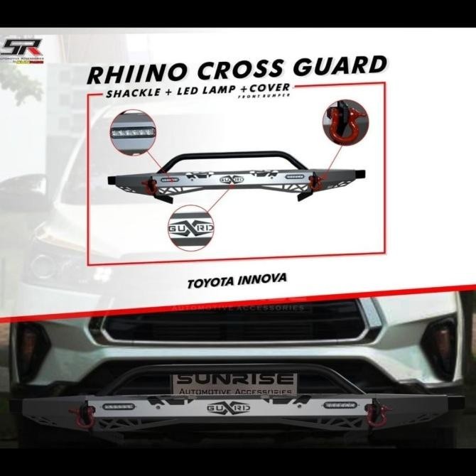 Bumper Depan Rhino Cross Guard Silver Toyota Innova Reborn 2016-2021