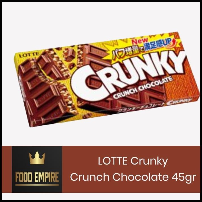 

Lotte Crunky Crunch Chocolate 45 Gram | Cokelat Susu Dengan Krispy