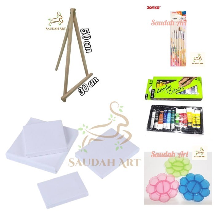 

Paket Lukis Lengkap (kanvas,kuas,paletcat akrilik,easel) K01